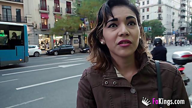 Amateur Latina babe Katia San Andres fucked for some money