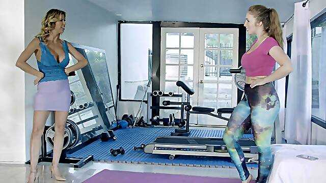 Lesbian workout with Alexis Fawx and Lena Paul