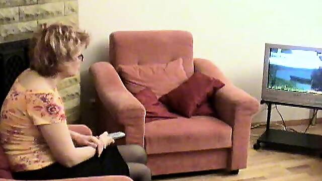 Blonde mature gangbang