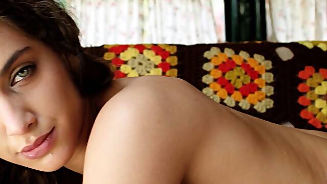 Beautiful MILF posing in the camper