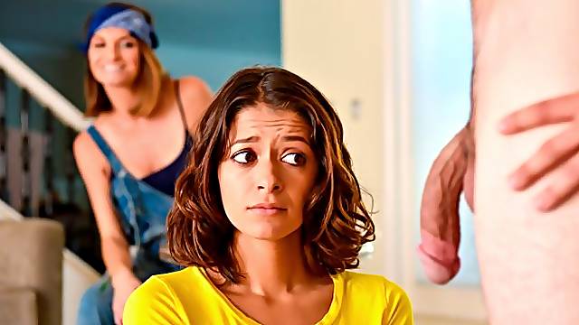 Sensual models Izzy Bell and Silvia Saige are sharing a big cock