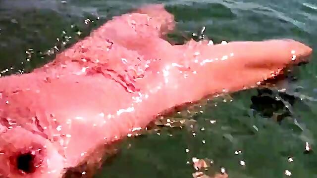 Naked Swimming MILF at the Beach