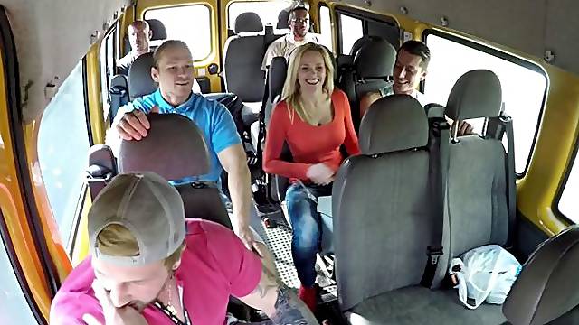 Brutal gangbang with a busty MILF