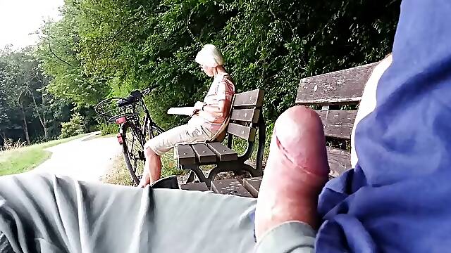 Teaser - Public ejaculation for Granny in the park