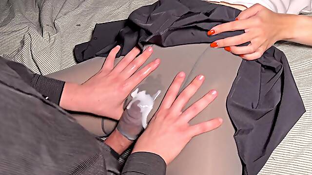 My classmate begs for tearing her tights and destroy her pussy