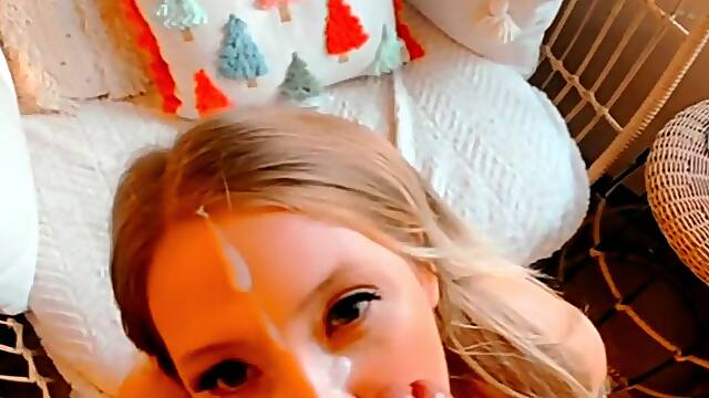 Pov homemade amateur facial cumshot and blowjob