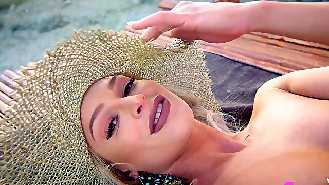 Puny platinum-blonde COUGAR Emma Hix passion outdoor posing sesh for the Playboy