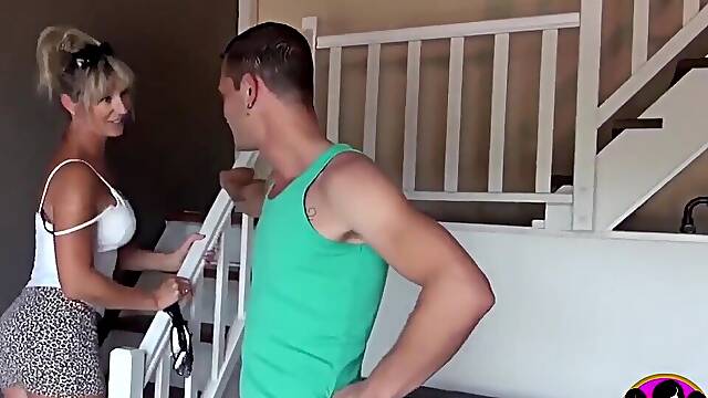 Milf Marina Beaulieu Blows Her Neighbor And Gets Fucked From Behind