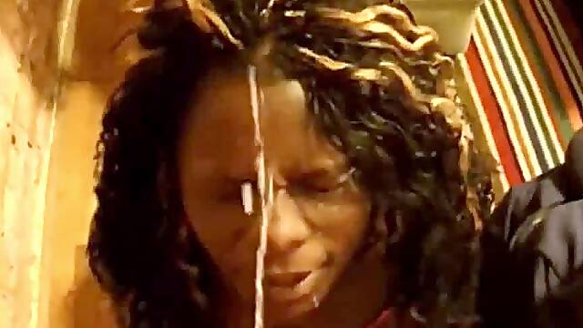 Black Chick Enjoys Facial from White Cock