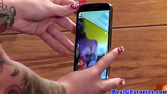 Gorgeous, tattooed brunette in black fishnets, Christy Mack likes to fuck guys, free of any charge