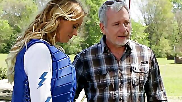 Busty blonde woman, Stormy Daniels is cheating on her busy husband every once in a while