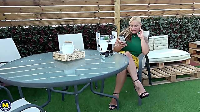 Big titted blonde, Alexa Blun is having hardcore sex with a guy who is younger than her