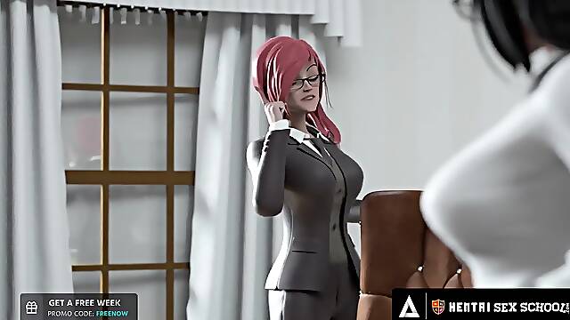 HENTAI SEX UNIVERSITY - Perfect Tits Futanari Babe CREAMPIES Hentai MILF Principal!