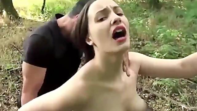 Big-Bosomed French Girl Get Banged In The Wood