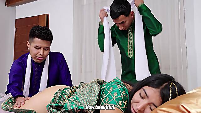 Hindu milf gets fucked by her husband's twins