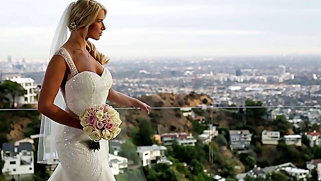 A MILF bride gets fucked hard in her dress on her wedding day