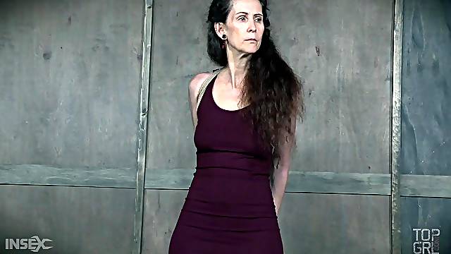 Skinny mature slave girl Paintoy Emma spanked hard by London River