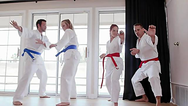 Beautiful Luna Light and sexy Ashley Red are all about disciplining their bodies