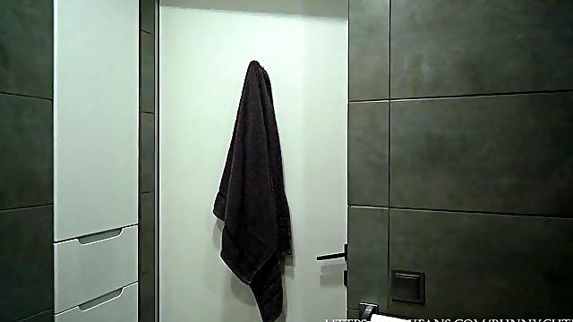 Trio Cheating With Blonde mother Id like to fuck Stepmom In The Shower During The Time That GF On Her Phone. 4K