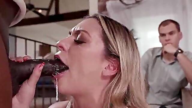 Large melons small tattooed wife Gypsy Rose deepthroats a large ebony rod during the time that her spouse watches.The breasty golden-haired is drilled and squirts multiple times