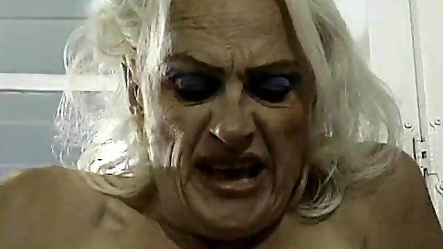 Immodest old blond wench gets screwed from behind whilst sucking