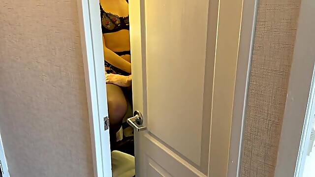Spouse catches wife having a sneaky hotel hook then stays to see him pump her full of cum previous to banging her likewise Sloppy Seconds
