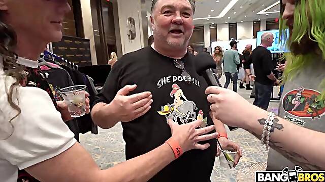 BANGBROS - What Would Those Sexy Pornstars At This Years AVN Awars Do For A Free Hazheart T-Shirt? F