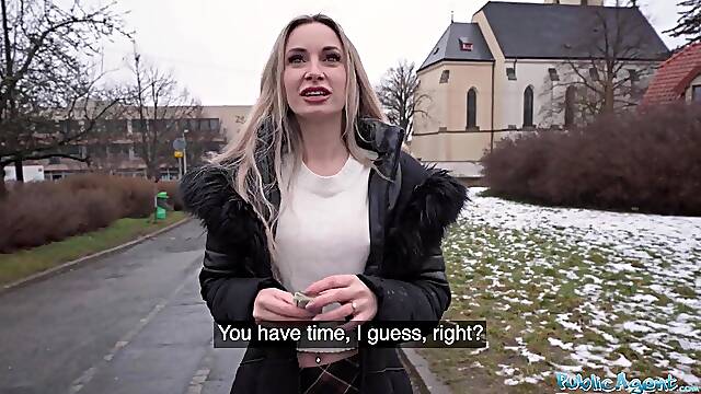 Public Agent – Married golden-haired sweetheart has sex with a stranger with a giant corpulent ramrod