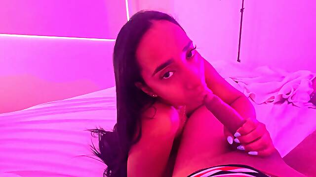 Stepmom shares sofa and gets ass fucking hump. English subtitles