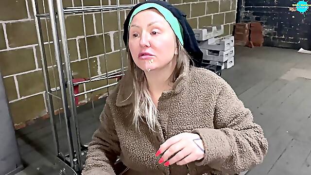 Street chick dancing nude