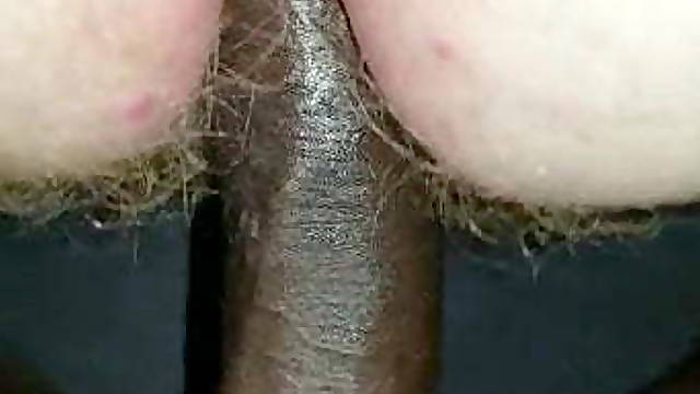 Hairy white BBW takes BBC doggy