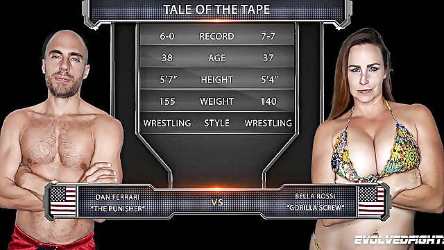 Dan Ferrari Vs Bella Rossi - A Draw Culminates With A Fuck Fest Right On The Mat 