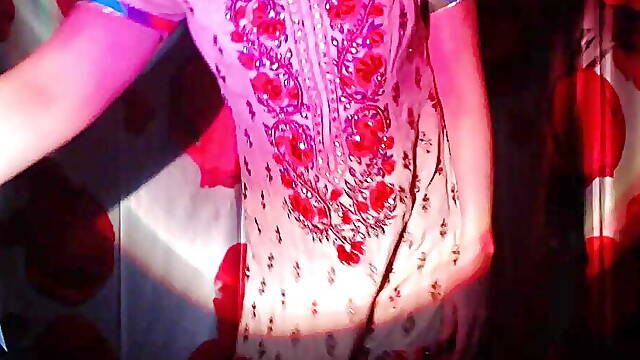 Sexy Strip Tease in Night Light