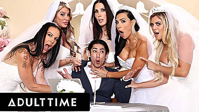 ADULT TIME - Big Titty MILF Brides Discipline Big Dick Wedding Planner With INSANE REVERSE GANGBANG!