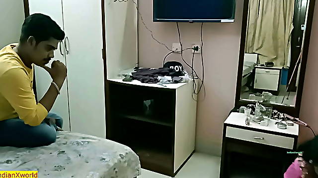 Desi Cheating husband caught by wife!! family threesome sex with bangla audio