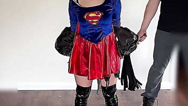 Super Heroine Captured Restrained Gagged and Groped Flogged Teased BDSM