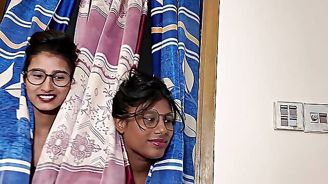 Desi Milfs cock riding short boyfriend in erotic threesome