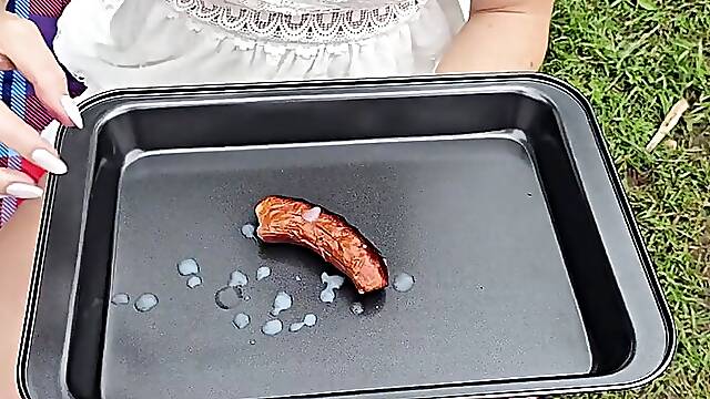 Romantic sex by the fire with a hot wife by the lake. Polish milf