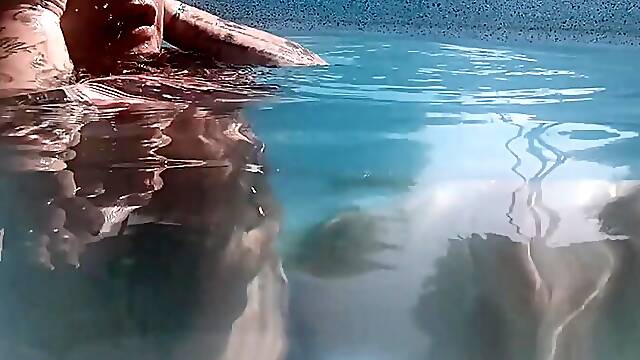 Homemade Holiday Threesome in the Pool