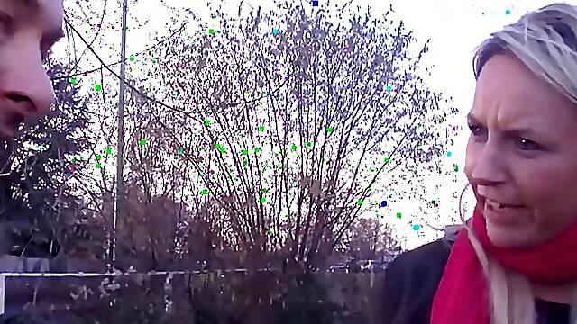 Picked up blonde mature with big boobs gets slammed