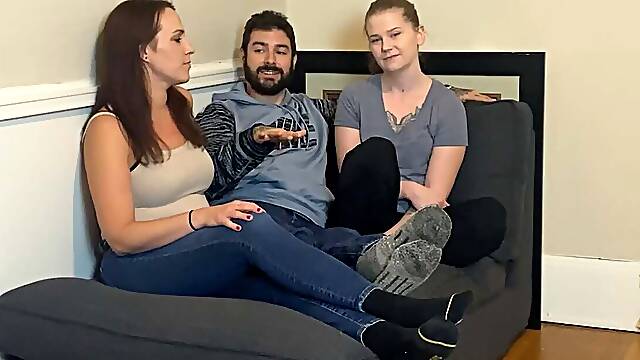 A blowjob for the winner following a strip 5 fingers down game