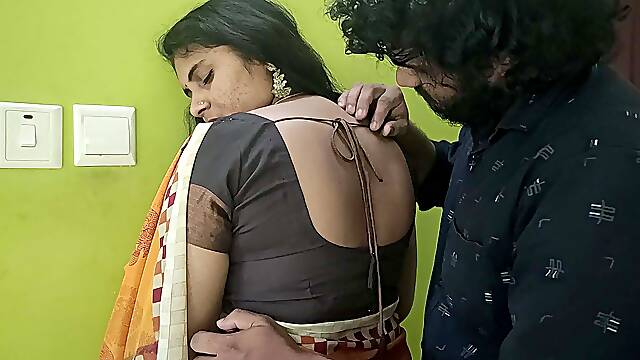 Vaishnavy and Sharun Raj long lip lock part 4, Mallu couple hot lip lock, Lip lock in saree, Saree romance with hot lip lock