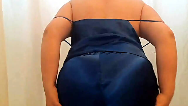 0038 Satin pajamas. Masturbation. Orgasm.