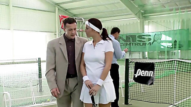 Hot MILF Lea Magic Gets Double Penetrated at The Tennis Court