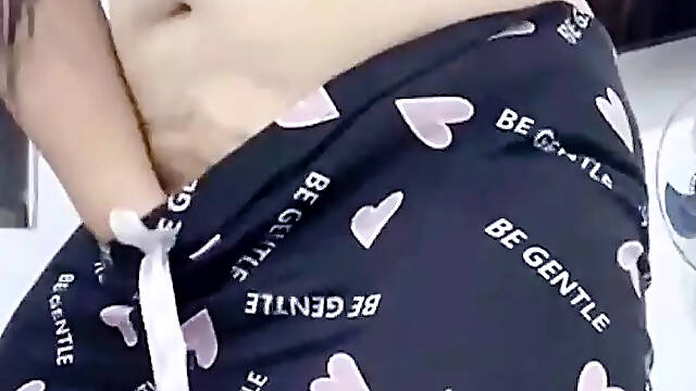 BIG ASS MEXICAN IN PAJAMAS PULLS DOWN HER PANTS AND PANTIES AND SHOWS ALL HER FAT ASS AND OPENS HER ANUS SHOWS OFF HER RICH BREASTS