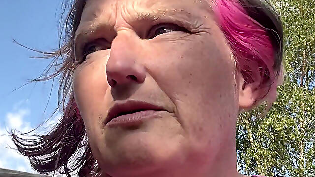 Pissing Outdoors Followed by Chatting with My Tits Out