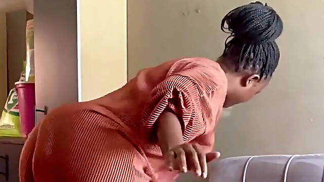 Watching My Huge Booty Auntie Clean up