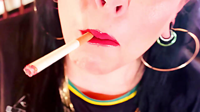 British Mom Tina Snua Double Pumping A Cigarette - Smoking Smoker Smokes OMI OME Drifting