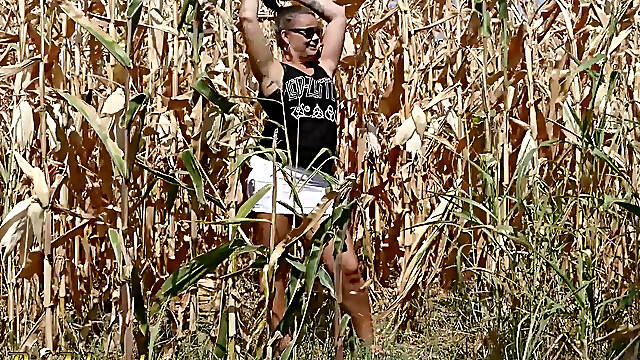 Pee in a corn field