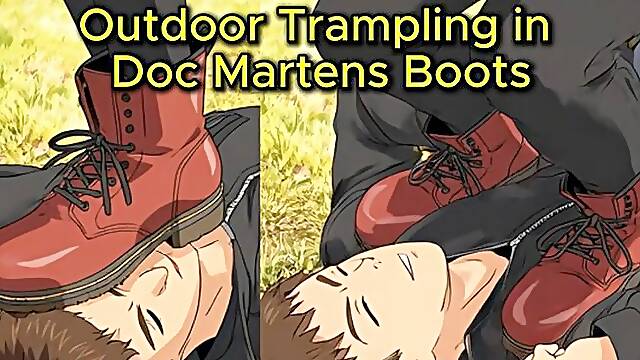 Outdoor Boot Trampling - Nataly Stomps You Down in Doc Martens Boots
